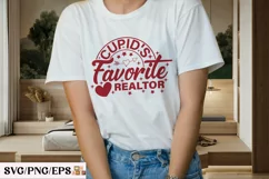 Cupid's Favorite Realtor Valentine T-shirt, Valentine SVG Product Image 3