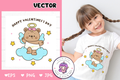 Valentine teddy bear clipart cupid Lovely kawaii animal Product Image 1