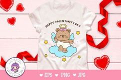 Valentine teddy bear clipart cupid Lovely kawaii animal Product Image 4