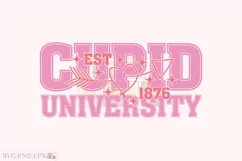 Cupid University Valentine Retro SVG PNG T-shirt Design Product Image 1
