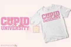 Cupid University Valentine Retro SVG PNG T-shirt Design Product Image 2