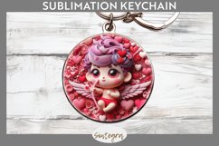 Cupid v6 Round Keychain Sublimation Product Image 1