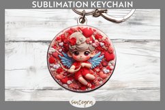 Cupid v8 Round Keychain Sublimation Product Image 1
