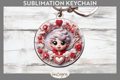 Cupid v9 Round Keychain Sublimation Product Image 1