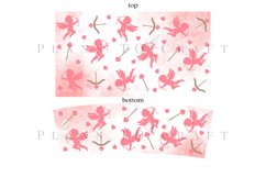 cupid valentine 40oz quencher tumbler sublimation full wrap high resolution transparant background