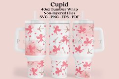 cupid valentine 40oz quencher tumbler sublimation full wrap high resolution transparant background