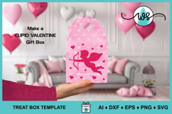 Valentine Cupid Gable Gift Box SVG Template Product Image 8