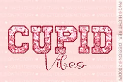 Cupid vibes sublimation design, faux glitters valentine png Product Image 2