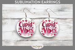 Cupid Vibes v1 Round Earrings Sublimation Product Image 1