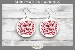 Cupid Vibes v2 Round Earrings Sublimation Product Image 1
