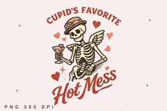 Cupid's Favorite Hot Mess, Valentine Skeleton PNG, Valentine Product Image 1