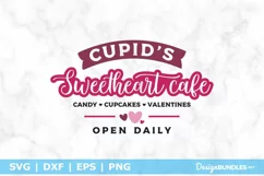 Cupid's Sweetheart Cafe SVG| Valentine's Day Sign SVG File Product Image 2