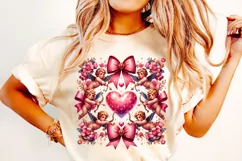 Valentine's Day Cupids PNG, Coquette Bow Valentine PNG, XoXo Product Image 1