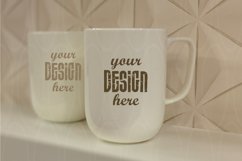 Two Coffee cups Mockup White mugs Kitchen tools Mock-up Product Image 1