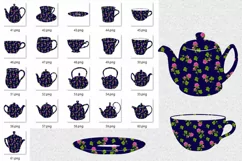 Collection of cups and teapots with natural patterns. Product Image 4
