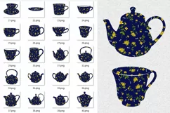 Collection of cups and teapots with natural patterns. Product Image 3