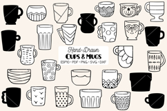 Coffee Cup | Decorated Tea Mugs | Hand Drawn Glass Bowl Product Image 1