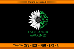 Sunflower Liver Cancer Awareness Ribbon SVG Design Product Image 1