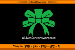 Green Bow Liver Cancer Awareness Ribbon SVG File Product Image 1