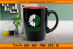 Sunflower Liver Cancer Awareness Ribbon SVG Design Product Image 3