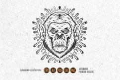 Curious encounter monkey head with mysterious background Product Image 1