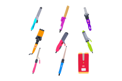 curling iron set cartoon Product Image 1