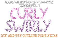 Curly Swirly Handwriting ABC Font Hand Drawn Letters Alphabet OTF TTF