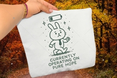 Currently Operating on Pure Hope PNG, Cute Exhausted Bunny Product Image 3