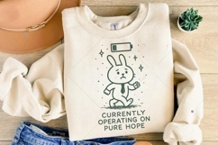Currently Operating on Pure Hope PNG, Cute Exhausted Bunny Product Image 6