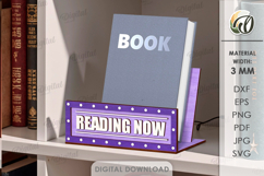 Currently Reading Signs Bundle Laser Cut. Book Holder SVG Product Image 4