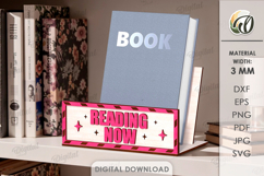 Currently Reading Sign Laser Cut. Book Holder SVG Product Image 1