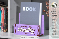 Currently Reading Sign Laser Cut. Book Holder SVG Product Image 1