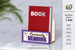Currently Reading Sign Laser Cut. Stand Decor SVG Product Image 1