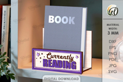 Currently Reading Sign Laser Cut. Book Holder SVG Product Image 1