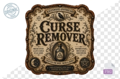 Curse Remover Vintage Apothecary Potion Label PNG Product Image 1