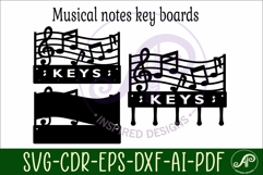 Music notes curve Key holder designs for wood and metal Product Image 4