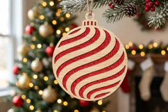 Curved Stripes Ornament SVG Laser Cut Wood Decoration Item Product Image 1
