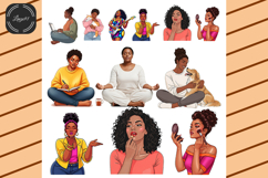 Curvy Black Women Lifestyle Clipart Bundle Product Image 2