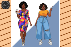 Curvy Black Women Lifestyle Clipart Bundle Product Image 3