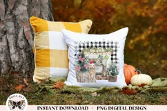 Farmhouse Christmas Buffalo Plaid Christmas Scene PNG Product Image 2