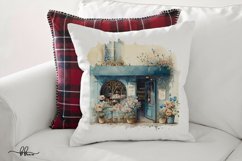 Blue &amp; Cream Bakery Watercolor Clipart Illustrations Product Image 2
