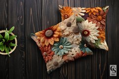Boho Crochet Flowers Digital Papers, Floral Embroidery Product Image 5