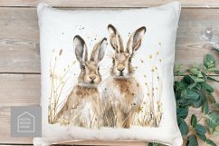 Spring Hares |Hare Watercolour Art | 4 Designs PNG 