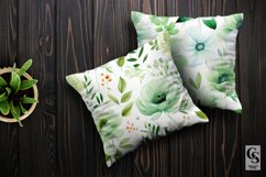 Green Watercolor Floral Seamless Patterns Product Image 2