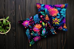 Neon Flowers Seamless Pattern Digital Papers Product Image 2