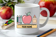 Custom Apple and Pencil Name SVG | Back to School Name Tag Product Image 4
