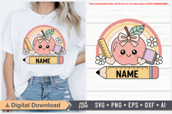 Custom Apple Name Label SVG | Back to School Name Tag Product Image 1
