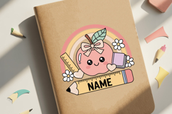 Custom Apple Name Label SVG | Back to School Name Tag Product Image 2
