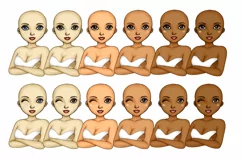 Build Your Own Chibi Girl Clipart Custom Logo Dress up Product Image 2