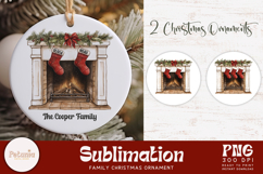 Family Stocking Christmas Ornaments designs being used as a trendy Christmas Gift Print